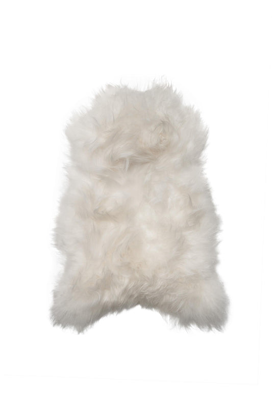 Icelandic Sheepskin Rug 2'x3' White Natural Wool Long-Haired Sheepskin Area Rug